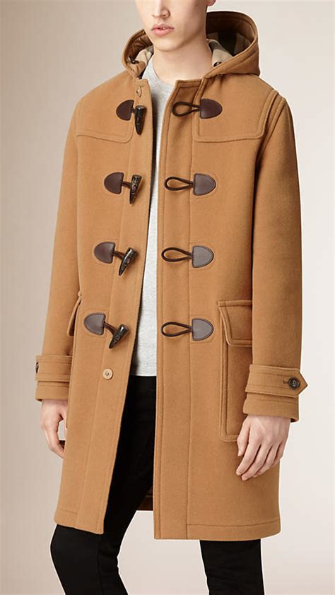 burberry brit toggle front duffle coat|Burberry camel wool coat men's.